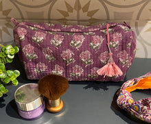 Load image into Gallery viewer, Block-Printed and Quilted Wash Bag - Large
