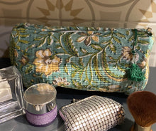 Load image into Gallery viewer, Block-Printed and Quilted Wash Bag - Medium
