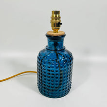Load image into Gallery viewer, Small Glass Lamp -Blue bubble with Gold flex
