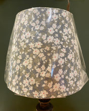 Load image into Gallery viewer, Small Empire Lampshade - White flower with slate
