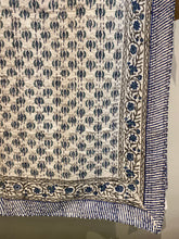 Load image into Gallery viewer, Printed Kantha Throw - Blue Lotus

