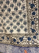Load image into Gallery viewer, Printed Kantha Throw - Blue Lotus
