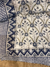 Load image into Gallery viewer, Printed Kantha Throw - Blue tile
