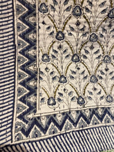 Load image into Gallery viewer, Printed Kantha Throw - Blue tile
