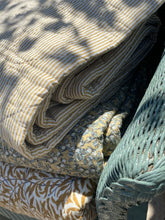 Load image into Gallery viewer, Quilted Throw - Mustard Stripe
