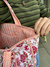 Load image into Gallery viewer, Quilted Tote - Strawberry Floral

