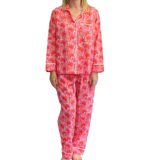 Pyjamas - Magenta & Orange Jaipur Floral