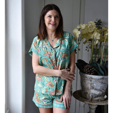 Load image into Gallery viewer, Turquoise Floral Short Pyjamas
