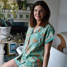 Load image into Gallery viewer, Turquoise Floral Short Pyjamas
