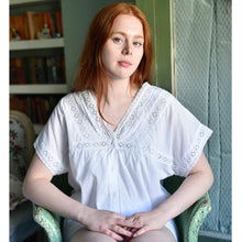 Load image into Gallery viewer, Lace Detail Short White Pyjamas
