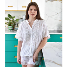 Load image into Gallery viewer, White Cotton Broderie Short Pyjamas
