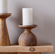 Load image into Gallery viewer, Omari Mango Wood Candlestick
