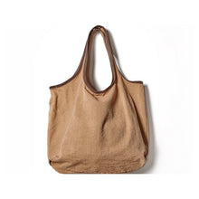 Load image into Gallery viewer, Leather Trimmed Canvas Shoulder Bag
