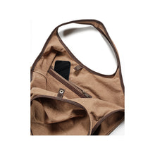 Load image into Gallery viewer, Leather Trimmed Canvas Shoulder Bag
