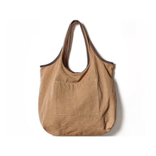 Load image into Gallery viewer, Leather Trimmed Canvas Shoulder Bag
