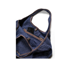 Load image into Gallery viewer, Leather Trimmed Canvas Shoulder Bag
