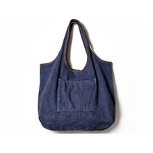 Load image into Gallery viewer, Leather Trimmed Canvas Shoulder Bag
