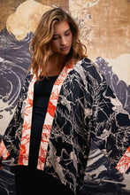 Load image into Gallery viewer, Japanese Crane print  fully lined, short kimono
