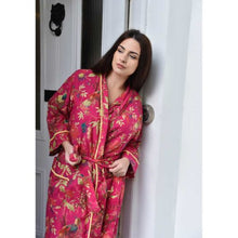 Load image into Gallery viewer, Cotton Kimono - Pink Exotic Bird
