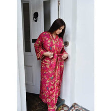 Load image into Gallery viewer, Cotton Kimono - Pink Exotic Bird
