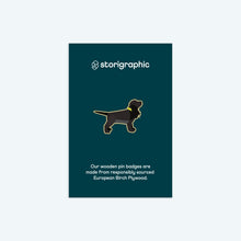 Load image into Gallery viewer, Wooden Pin badge by Storigraphic
