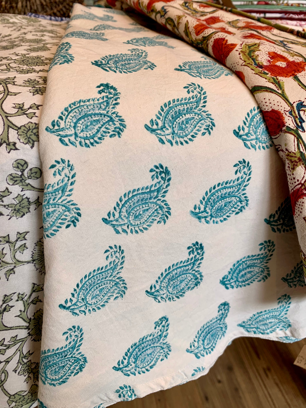 Block Printed Round Tablecloth - Small