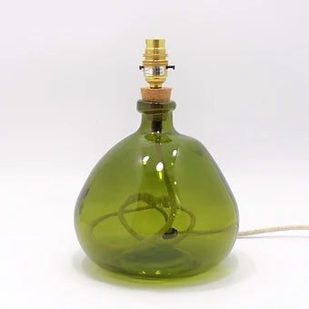 Medium Glass Lamp - Olive with Orange flex