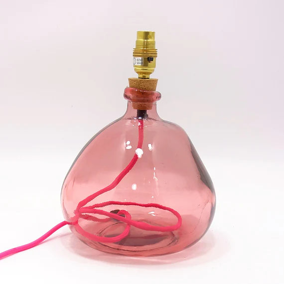 Medium Glass Lamp - Pink with Denim Flex