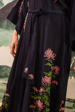 Load image into Gallery viewer, Wisteria and Chrysanthemum embroidered, fully lined, long kimono

