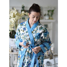 Load image into Gallery viewer, Cotton Kimono - Blue Rose
