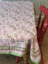 Load image into Gallery viewer, Block Printed Tablecloth - White Antigua
