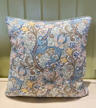 Load image into Gallery viewer, Vintage William Morris Cushion - Aqua/Gold
