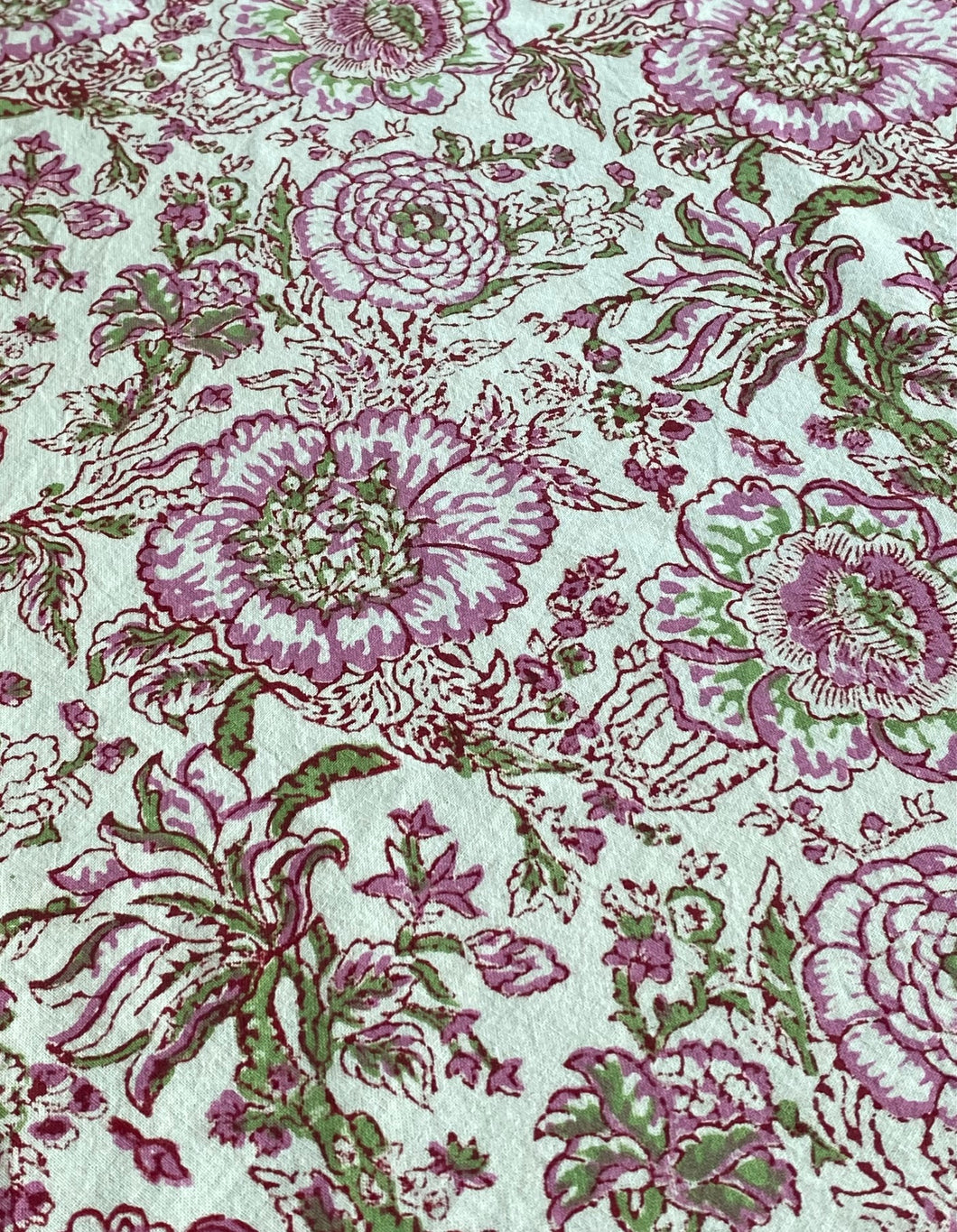 Block Printed Tablecloth - White Antigua