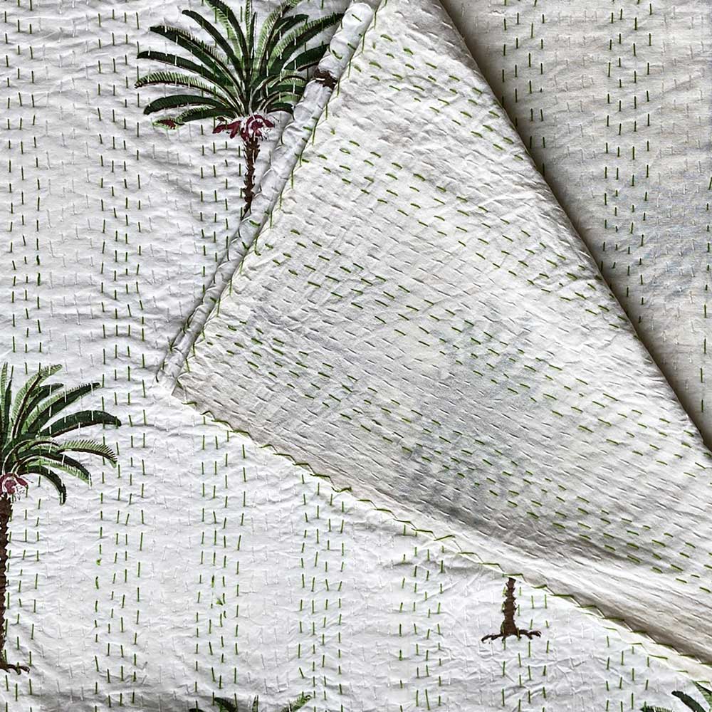 Kantha Throw - Palm Trees