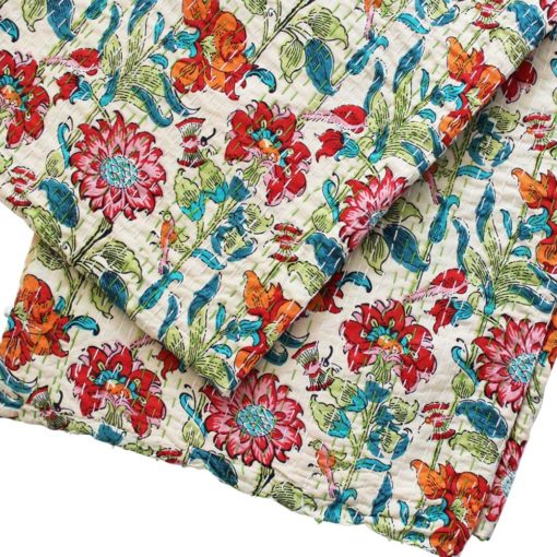 Kantha throw - Floral Garden