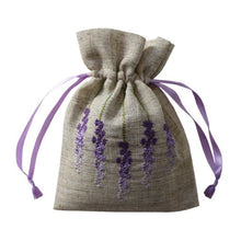 Load image into Gallery viewer, Linen Embroidered Lavender Bag
