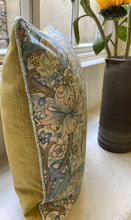 Load image into Gallery viewer, Vintage William Morris Cushion - Aqua/Gold
