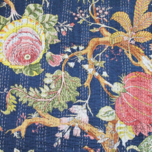 Load image into Gallery viewer, Kantha Throw - Blue Carnation
