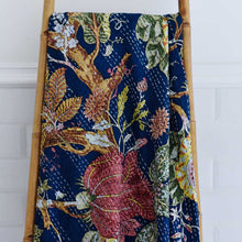 Load image into Gallery viewer, Kantha Throw - Blue Carnation
