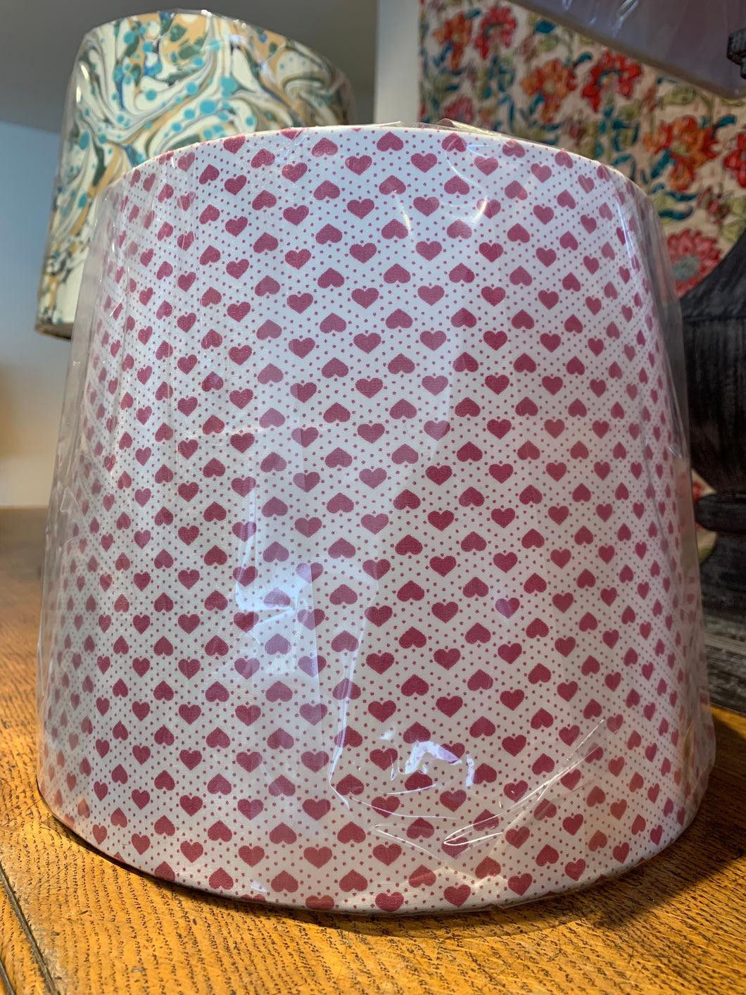 Empire Lampshade  - Medium  Red Hearts