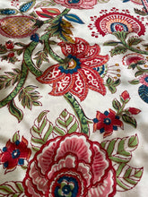Load image into Gallery viewer, Block Printed Tablecloth - Tortola Flower
