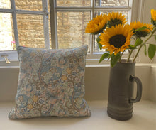 Load image into Gallery viewer, Vintage William Morris Cushion - Aqua/Gold
