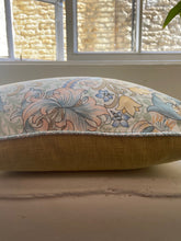 Load image into Gallery viewer, Vintage William Morris Cushion - Aqua/Gold
