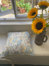 Load image into Gallery viewer, Vintage William Morris Cushion - Aqua/Gold
